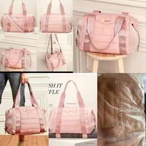 New in packaging Stella dot quilted blush duffle with strap